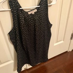 Loft Navy Polka Dot Tank